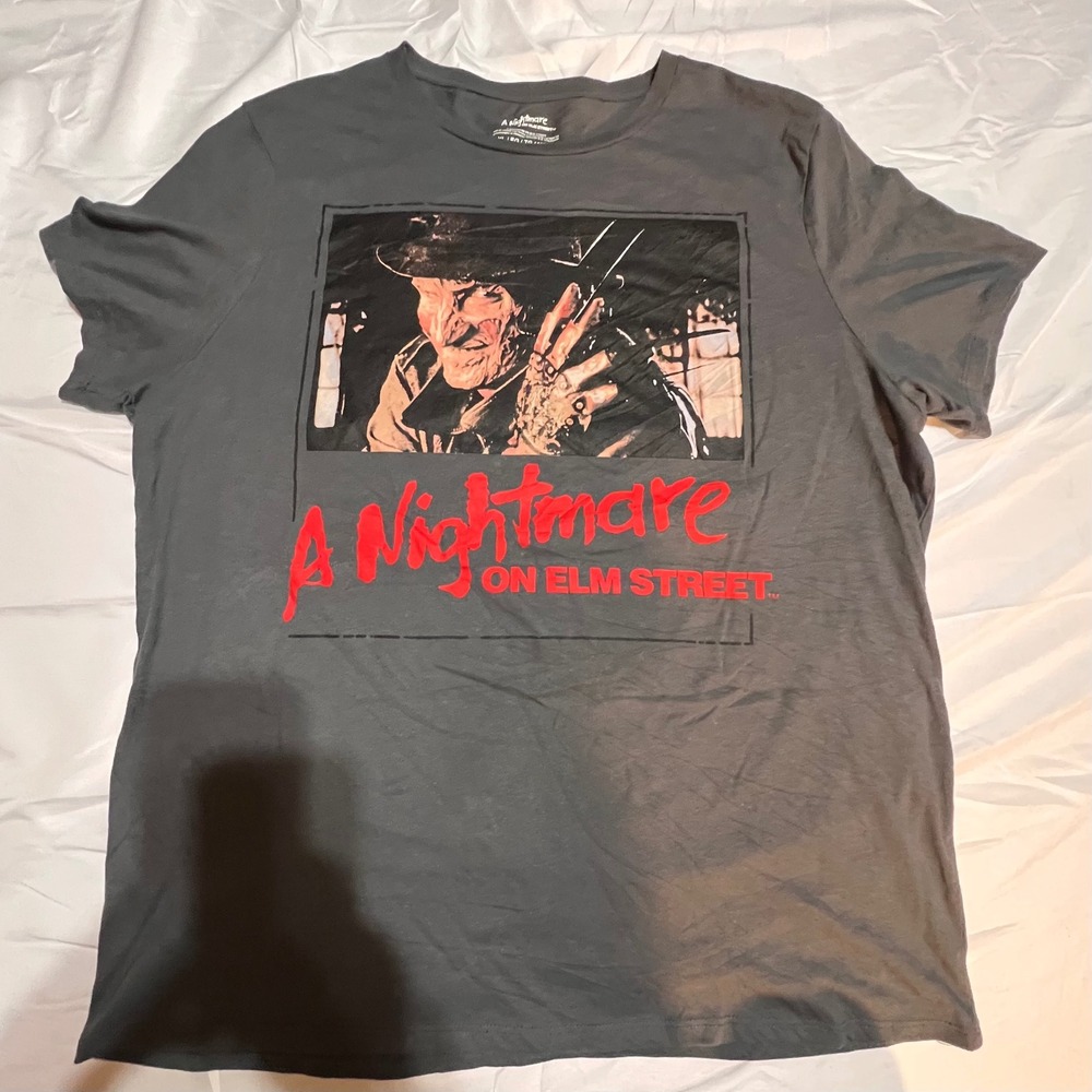 A Nightmare on‎ Elm Street XL T-Shirt Mens Grey Excellent Freddy Krueger Graphic